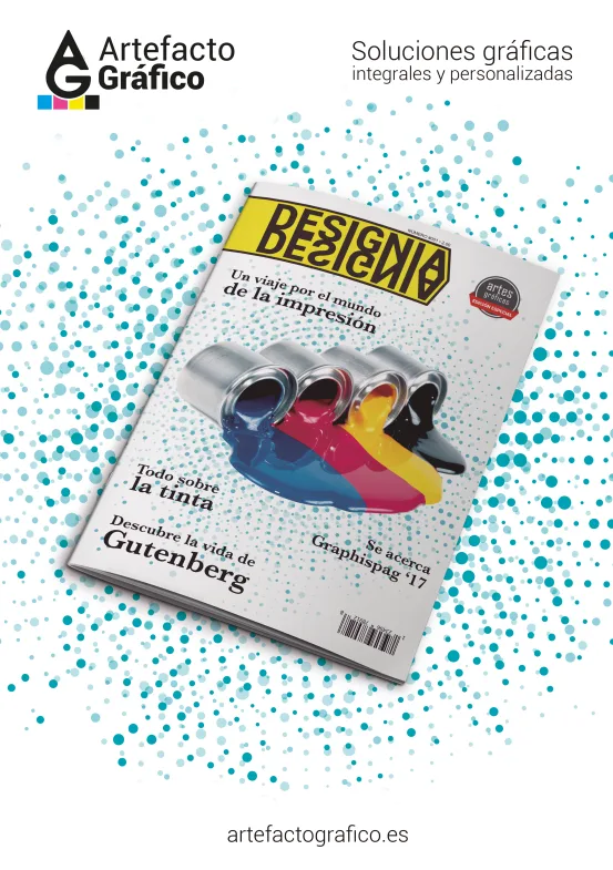 Mockup publicitario de Revista DESIGNIA