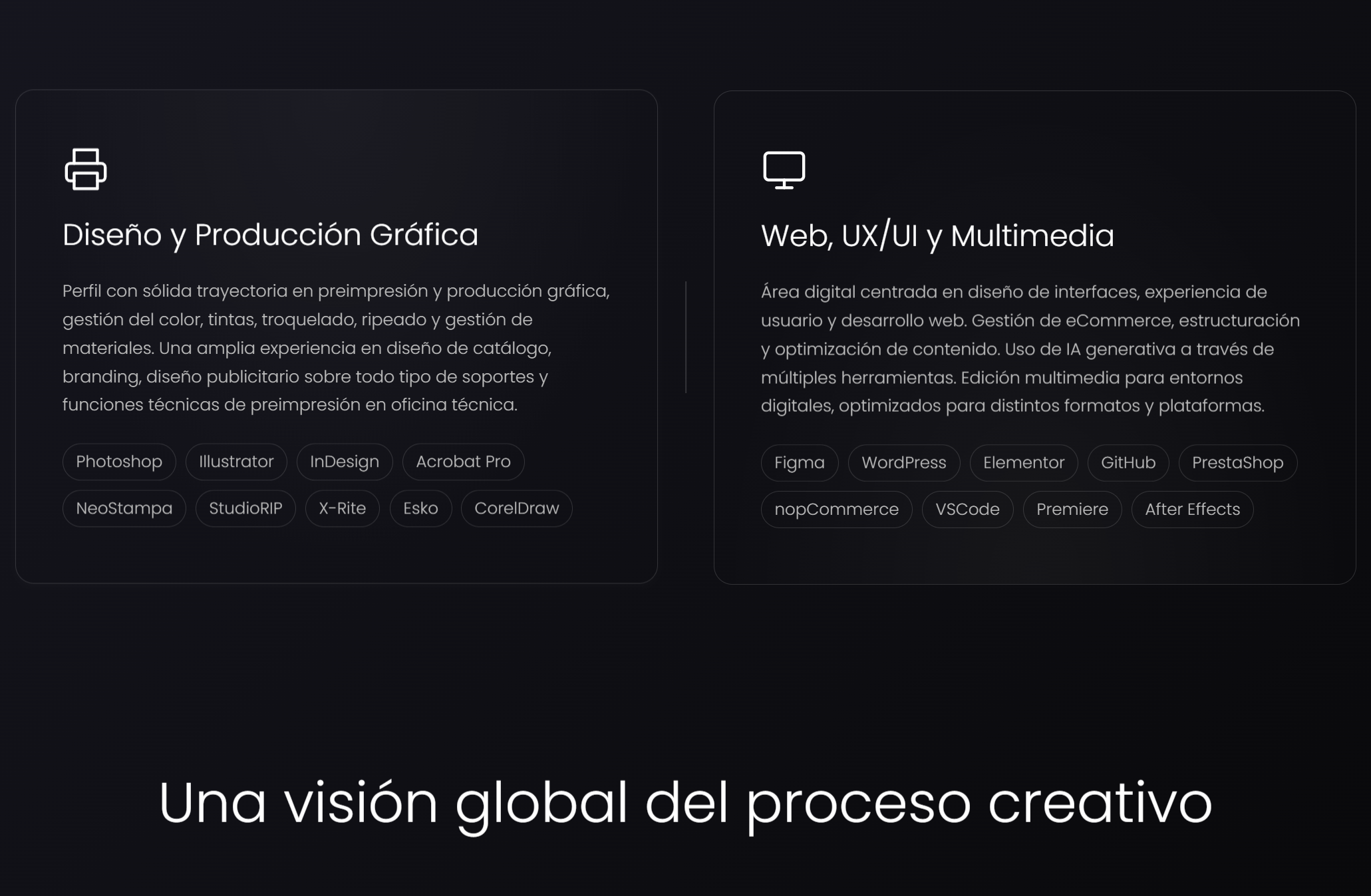 Tarjeta de visita Artefacto Gráfico del dossier personal